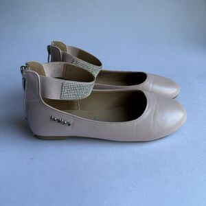 Bebe Girls' Shoes - Ballet Flats w/Rhinestone Studded Ankle Straps sz 1 big girl